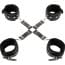 DARKNESS - LEATHER HANDCUFFS FOR FOOT AND HANDS BLACK